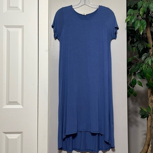 PinkBlush‎ Small T-Shirt Dress Womens Blue Excellent High Low Hem Short Sleeve